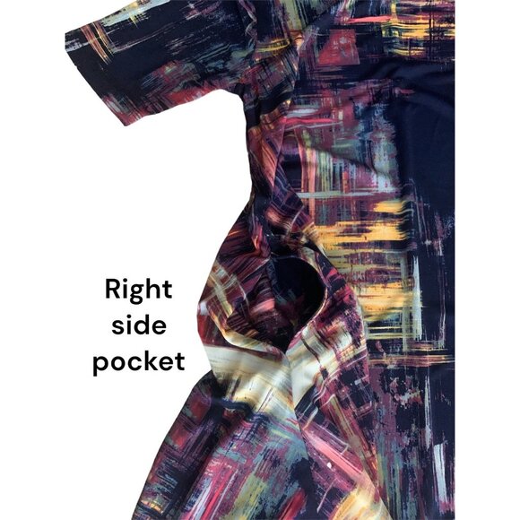 Nina Leonard Womens Abstract Print Swing Dress With Pockets Size Small - Picture 7 of 12